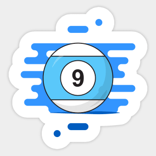 Blue Billiard Ball Sticker